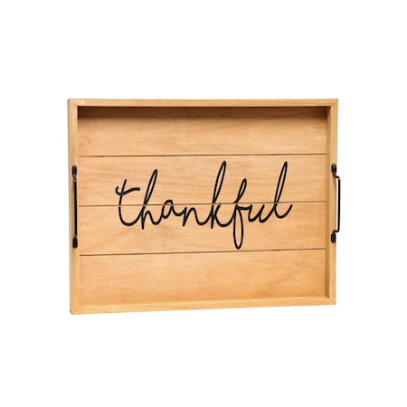 Elegant Designs Decorative Wood Serving Tray-Thankful HG2000-NTF
